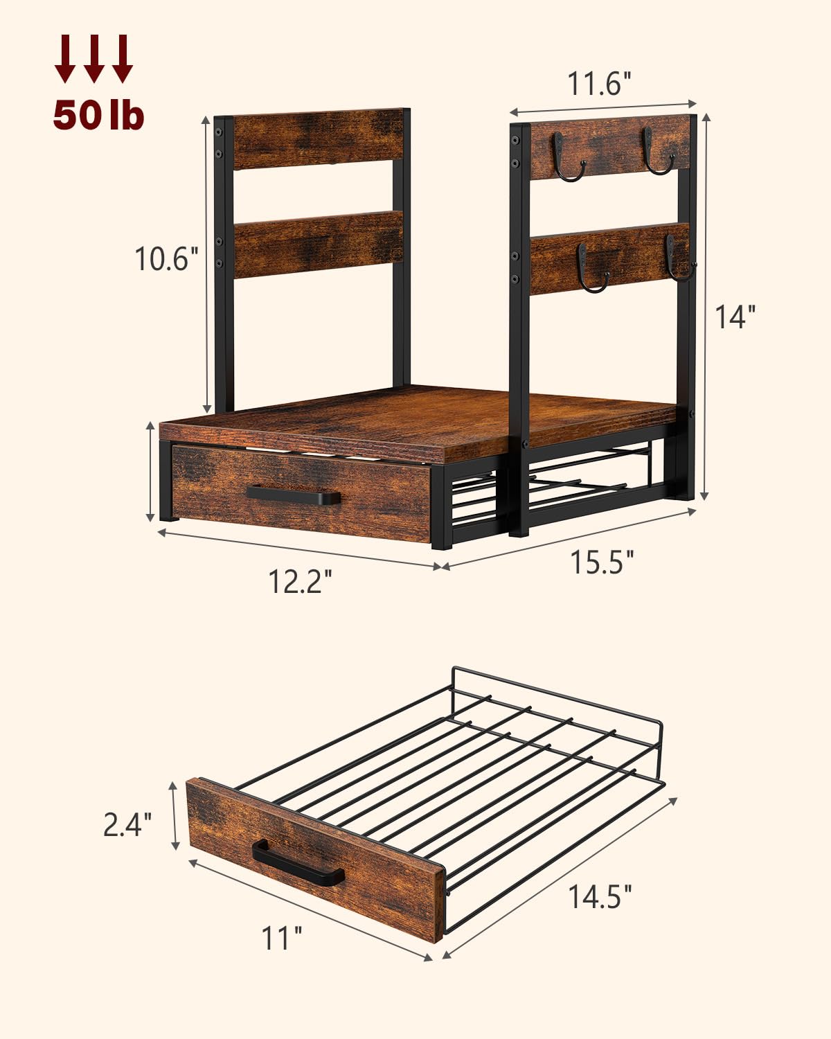Evermagin comparaison taille avec main illustrant dimensions pratiques