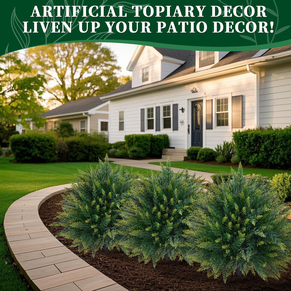 EverNature topiaires sur terrasse montrant décoration durable et sans entretien