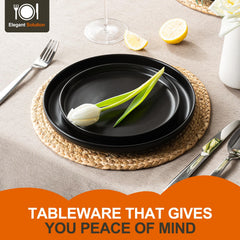 EWFEN assiette plate gros plan montrant glaçure lisse et durabilité