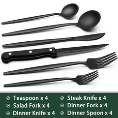 EWFEN couteau à steak gros plan montrant la lame crantée et coupe nette