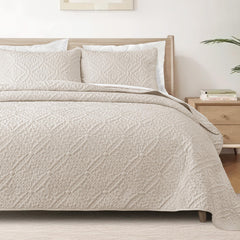Exclusivo Mezcla vue frontale du couvre-lit beige, ajoute une ambiance élégante