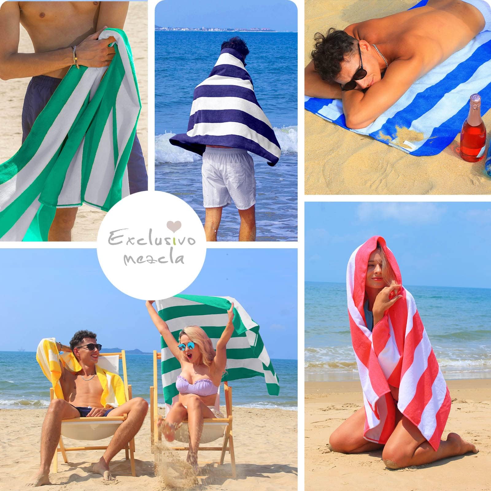Exclusivo Mezcla serviette rayée vue large pour style et visibilité