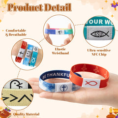 Bracelet EYxsaxenk porté au poignet avec accès facile aux versets via smartphone
