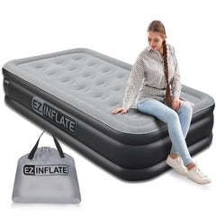 EZ INFLATE face du matelas gonflé montrant finition utile