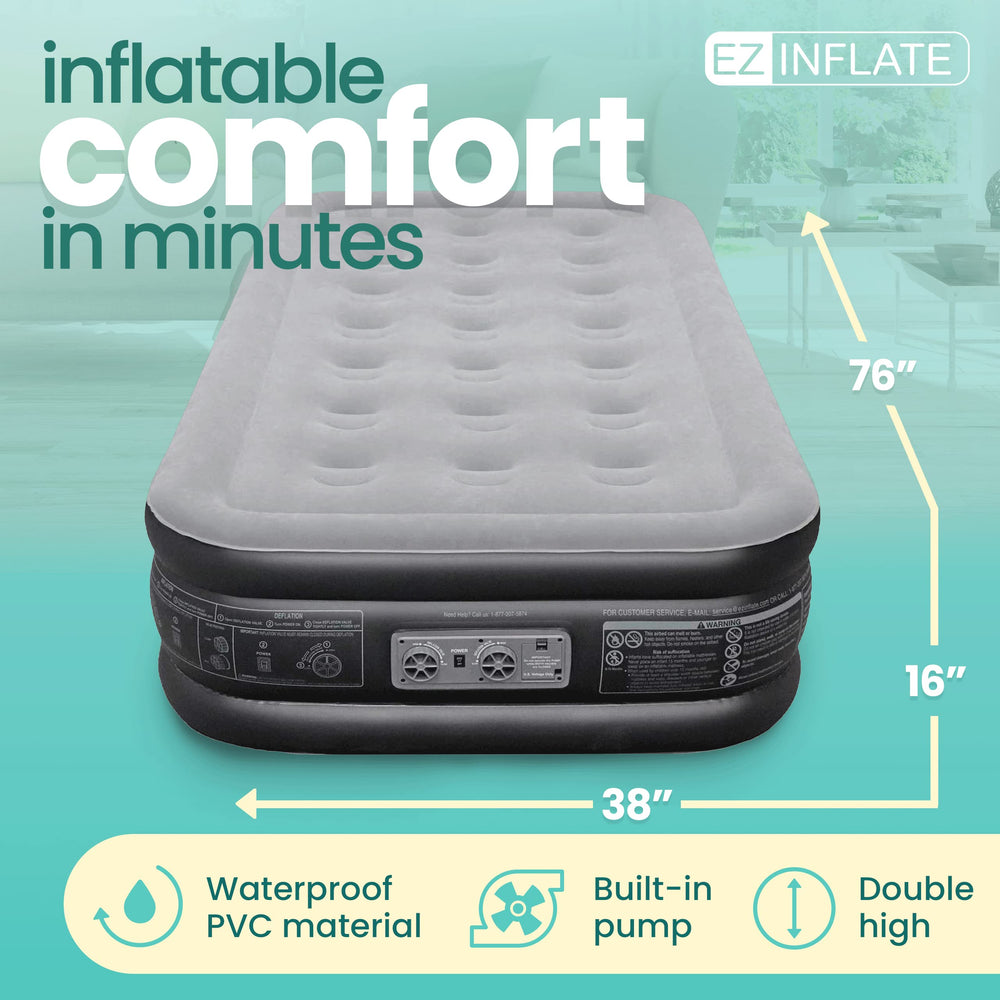 EZ INFLATE pompe intégrée en gros plan pour gonflage rapide