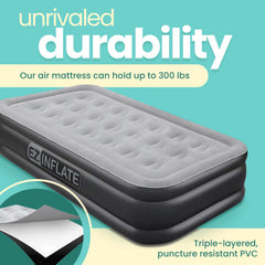 EZ INFLATE surface floquée douce pour confort et stabilité