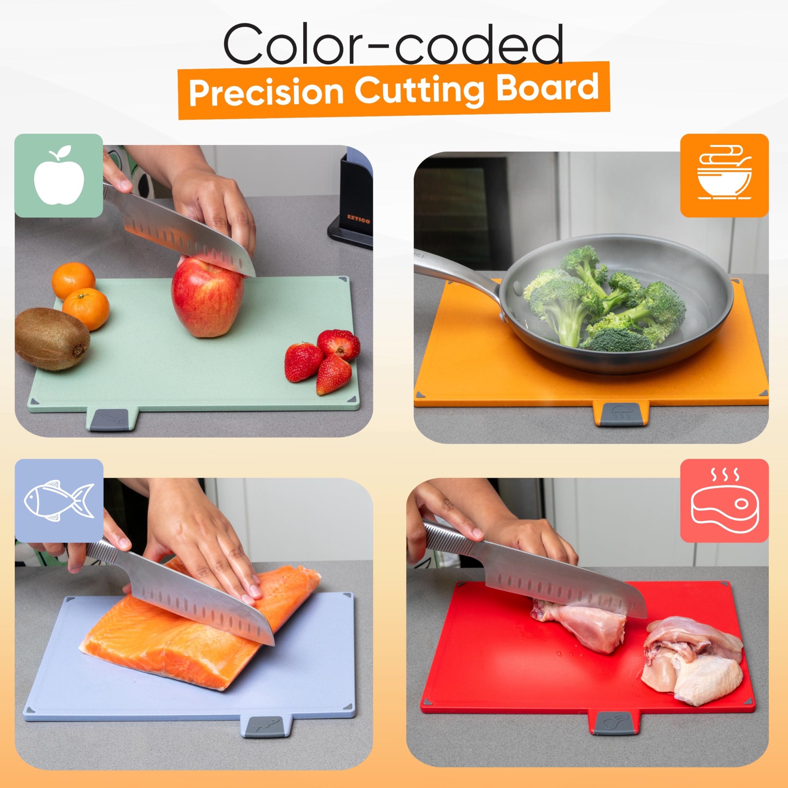 EZTICO planche utilisée pour couper des légumes, nettoyage facilité