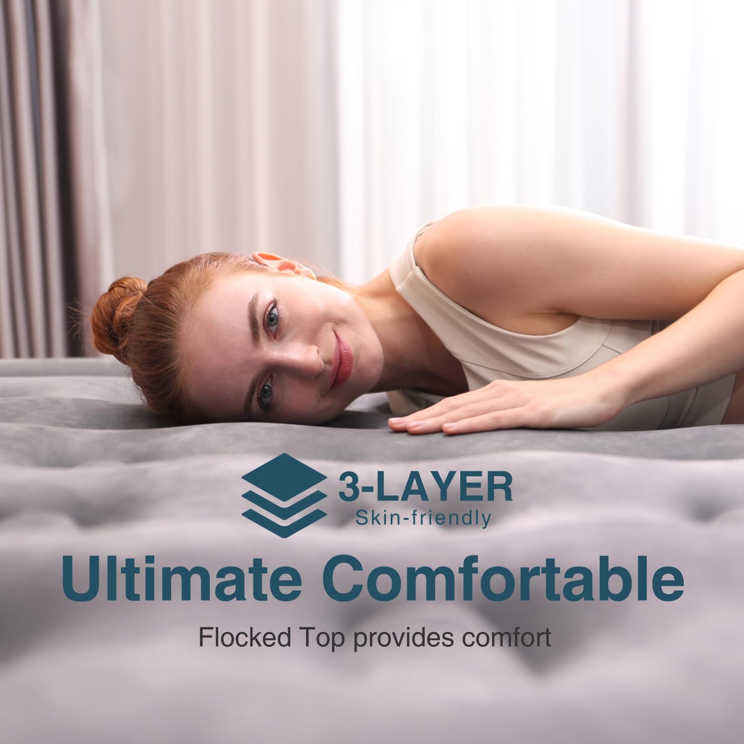 Ezyrest gros plan surface floquée pour toucher doux et adhérence