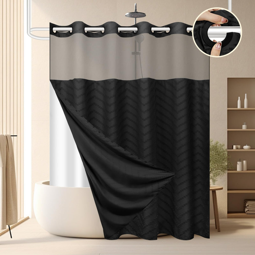 FADOTY vue complète du rideau noir facilitant une installation rapide
