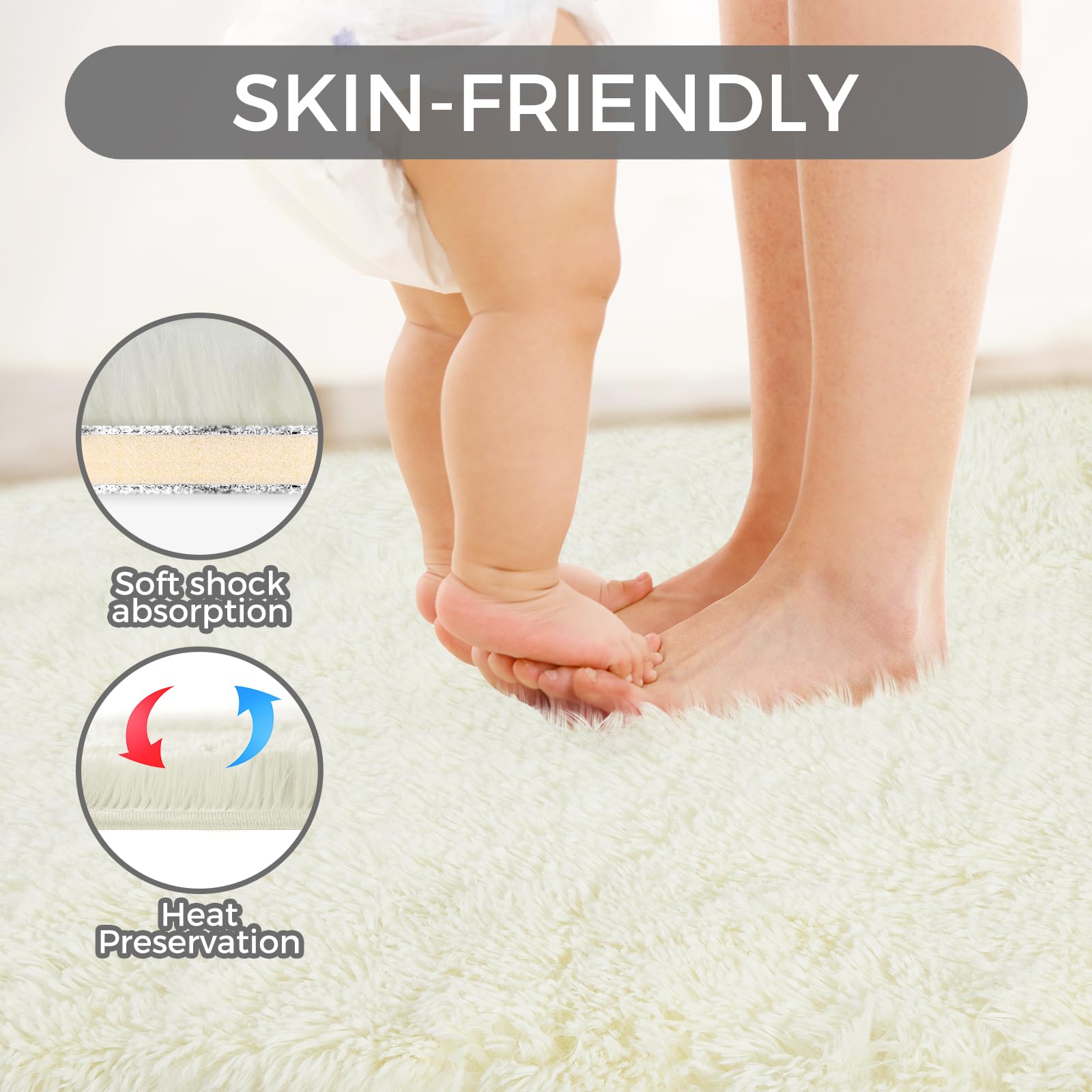 Fairblink tapis à l'échelle montrant la taille 5x8 ft pour visualiser les proportions