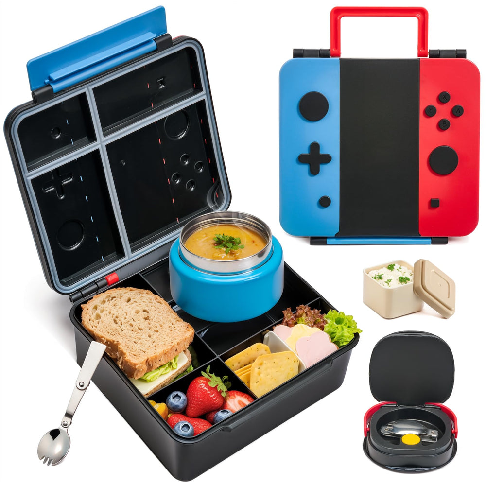 FAJSL vue avant de la boîte repas, design ludique et fonctionnel