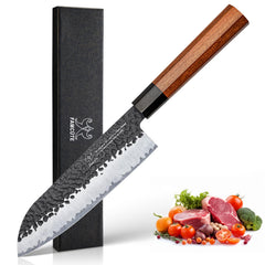 FAMCÜTE santoku vue avant packag­ing, montre qualité et finition