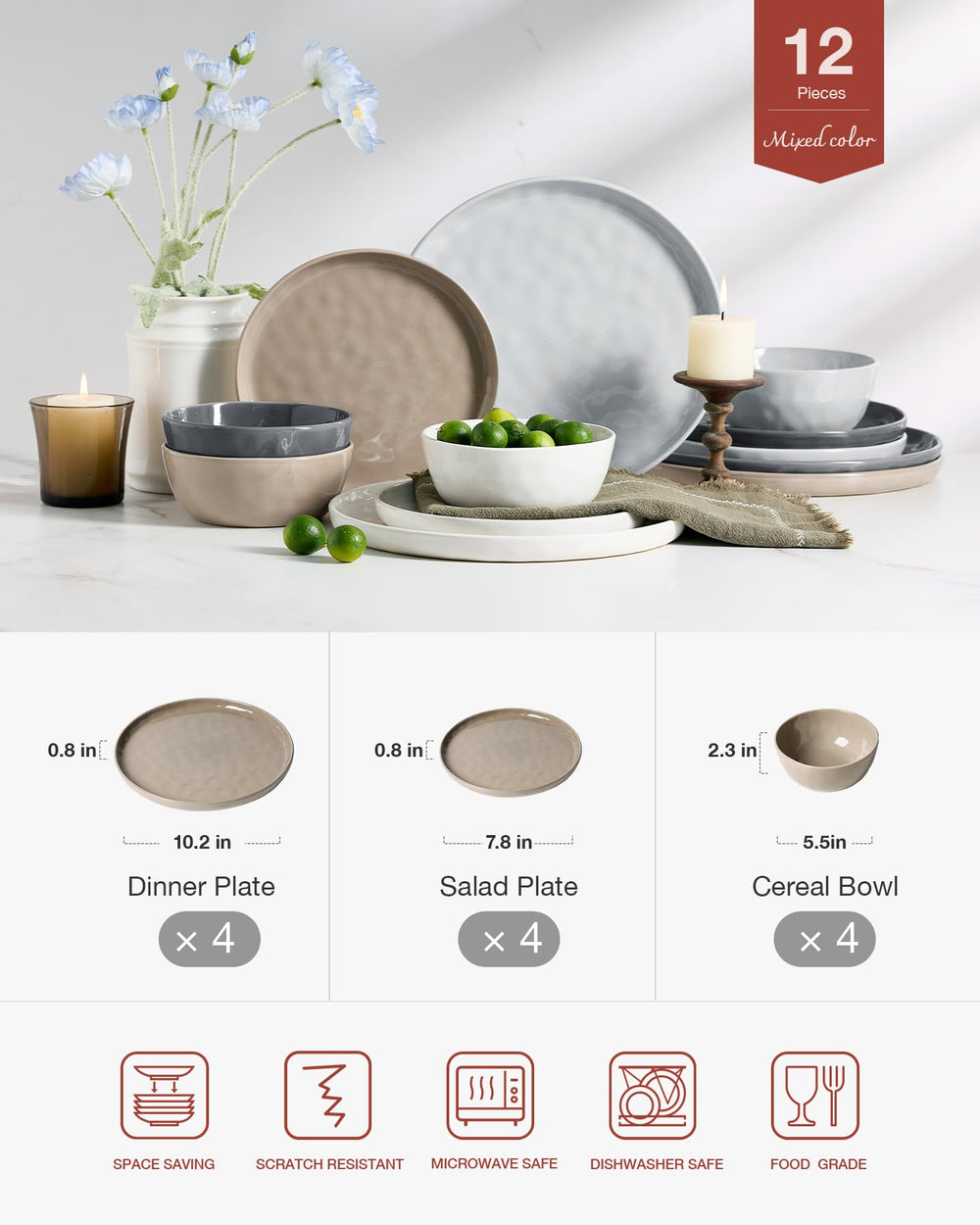 Famiware petites assiettes ensemble ajoutant style et polyvalence