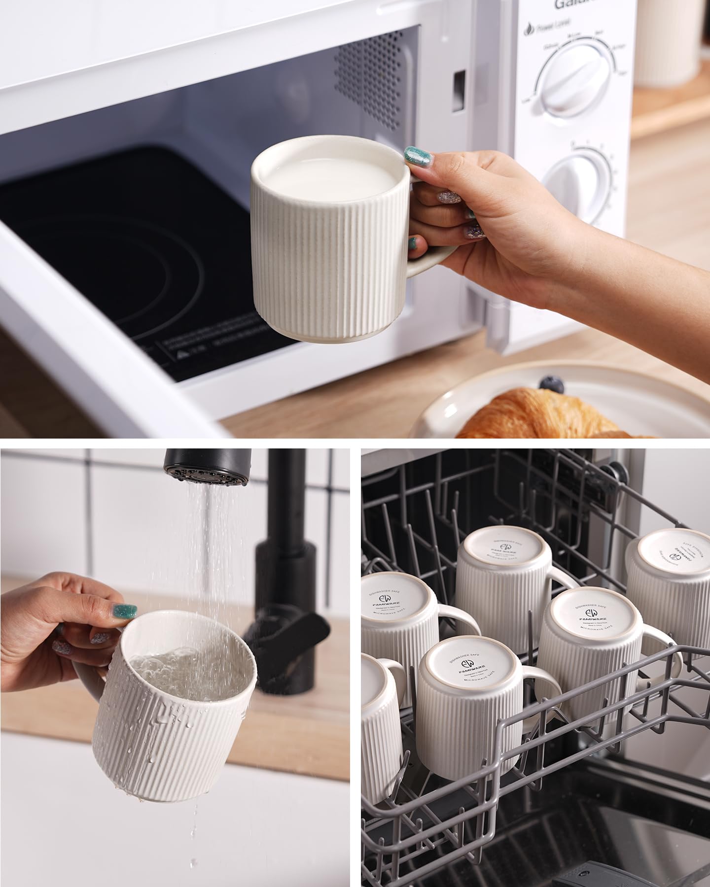 famiware base du mug montrant les grooves pour empiler sans glissement