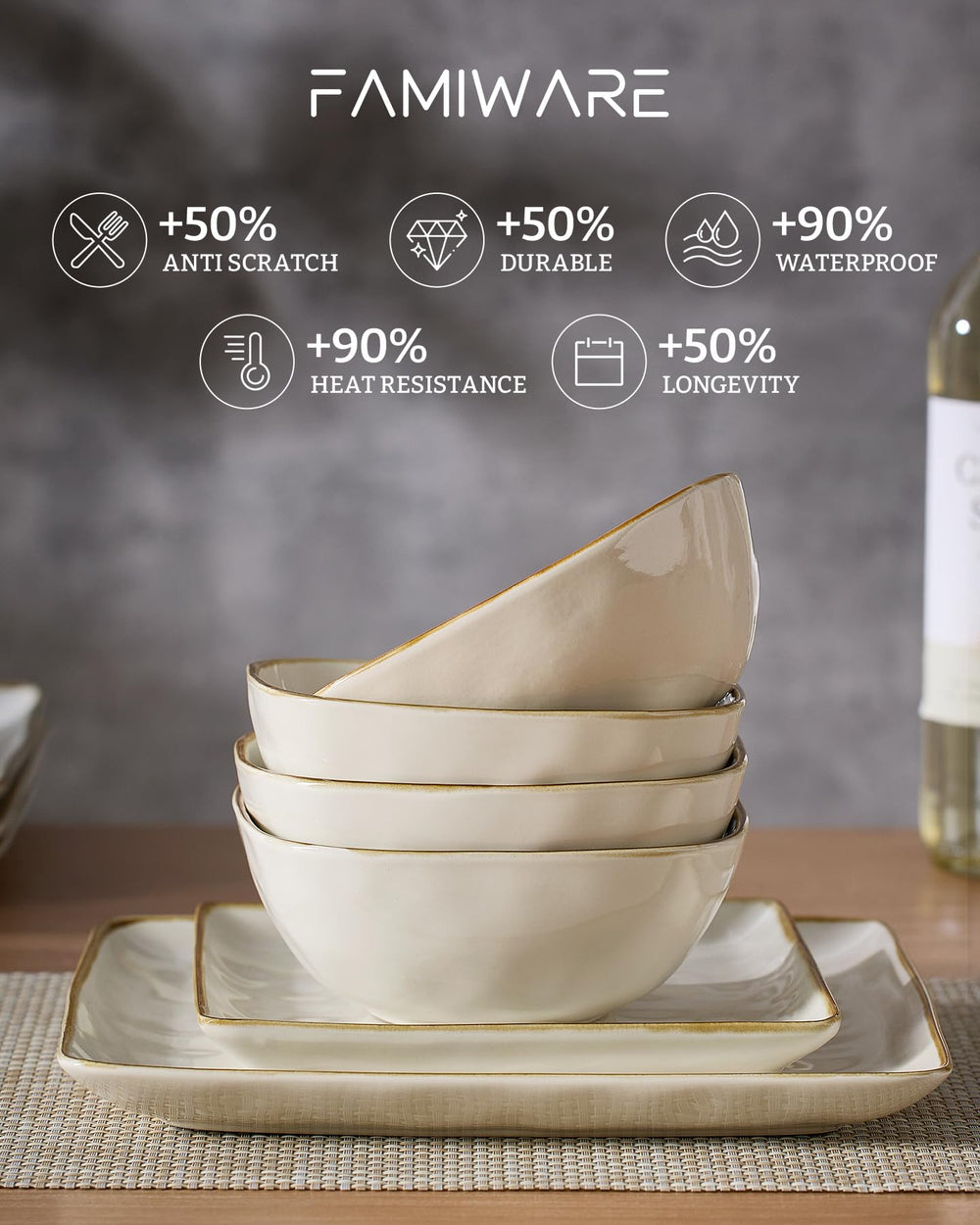 famiware vaisselle mise en table montrant esthétique conviviale et présentation