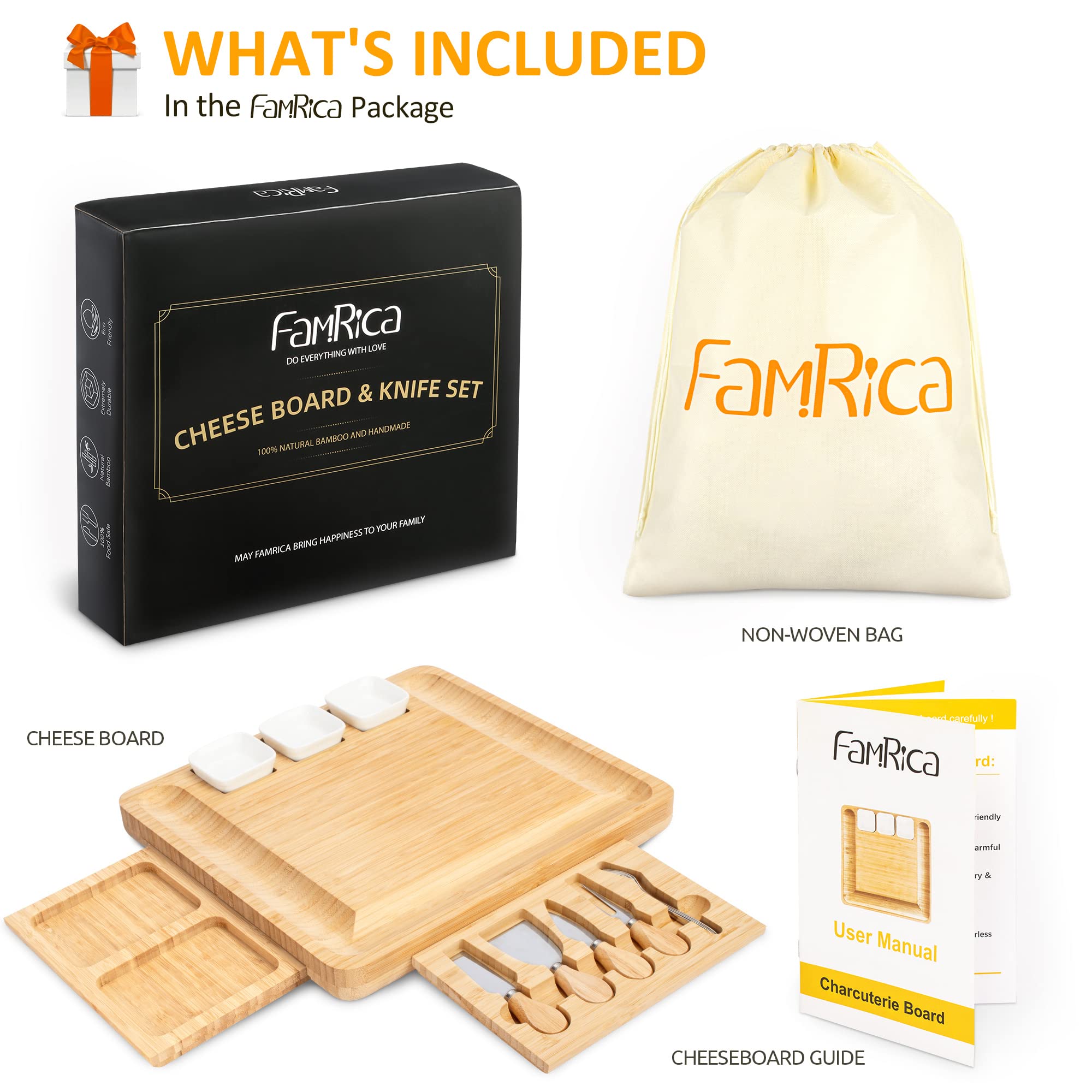 FamRica couteaux en inox rangés apportant organisation et service rapide
