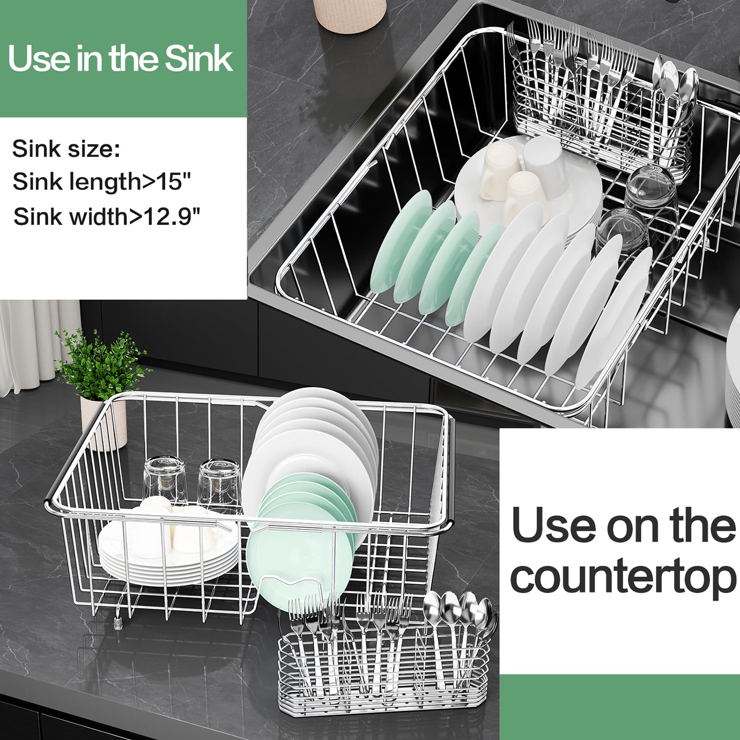 Vue latérale Fanbsy montrant longueur et bras extensibles pour différents éviers
