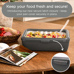 Fancy Panz avec couvercle transparent en place protégeant le plat
