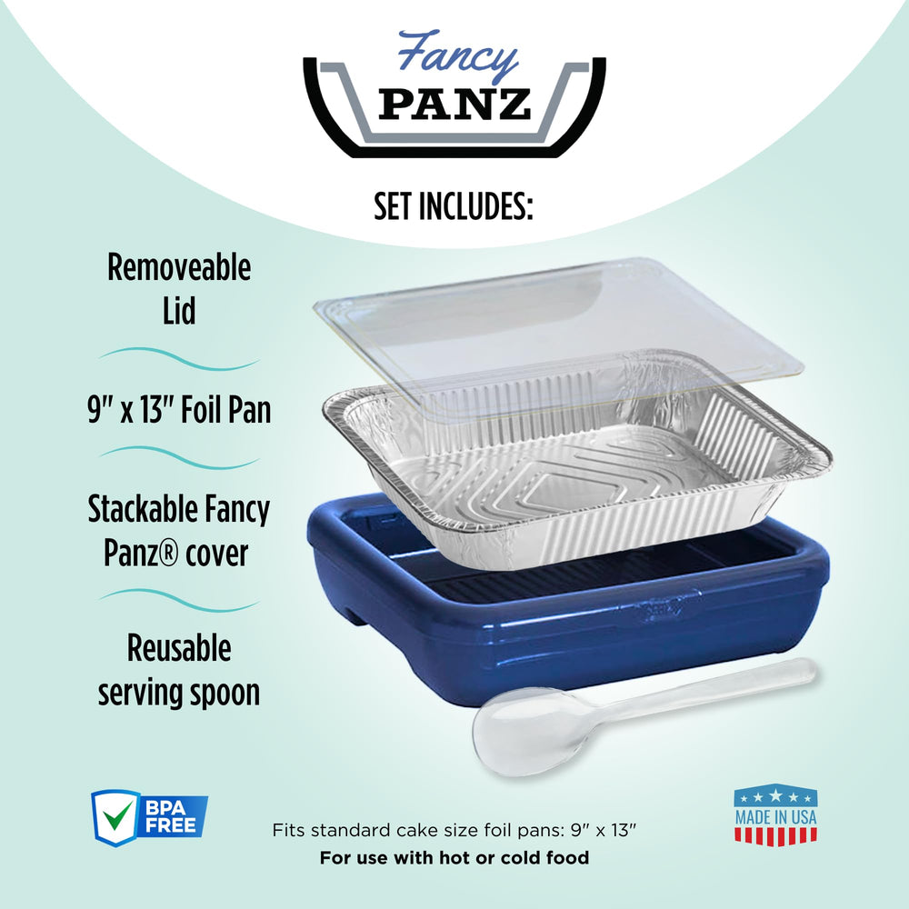 Fancy Panz contenant une barquette aluminium 9x13x2" stable pour le transport