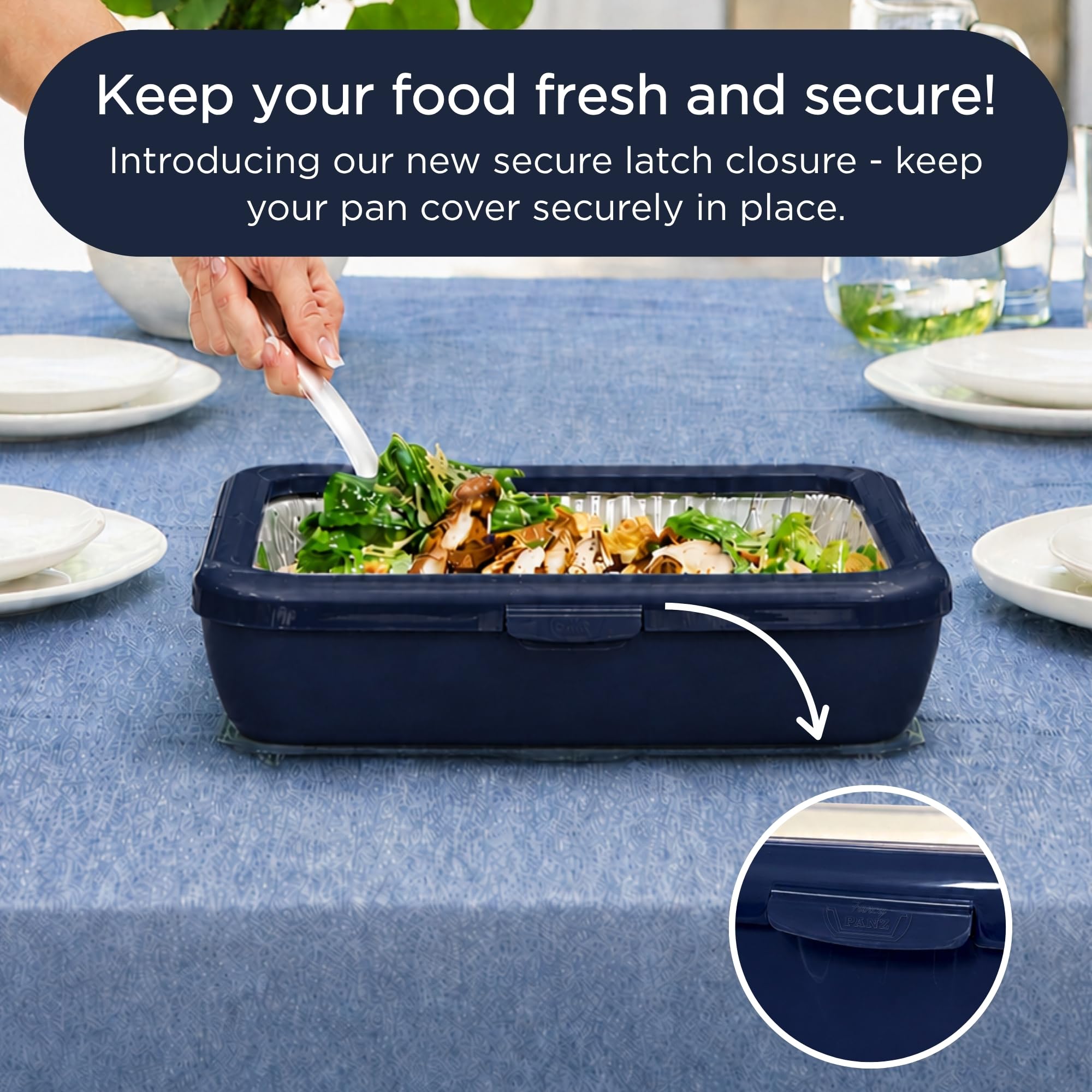 Fancy Panz montrant le couvercle transparent protégeant le plat
