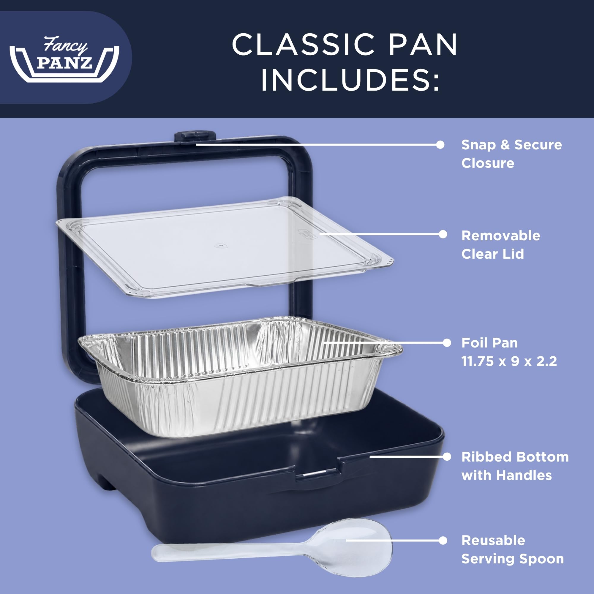 Fancy Panz avec plat en aluminium inséré prêt à servir
