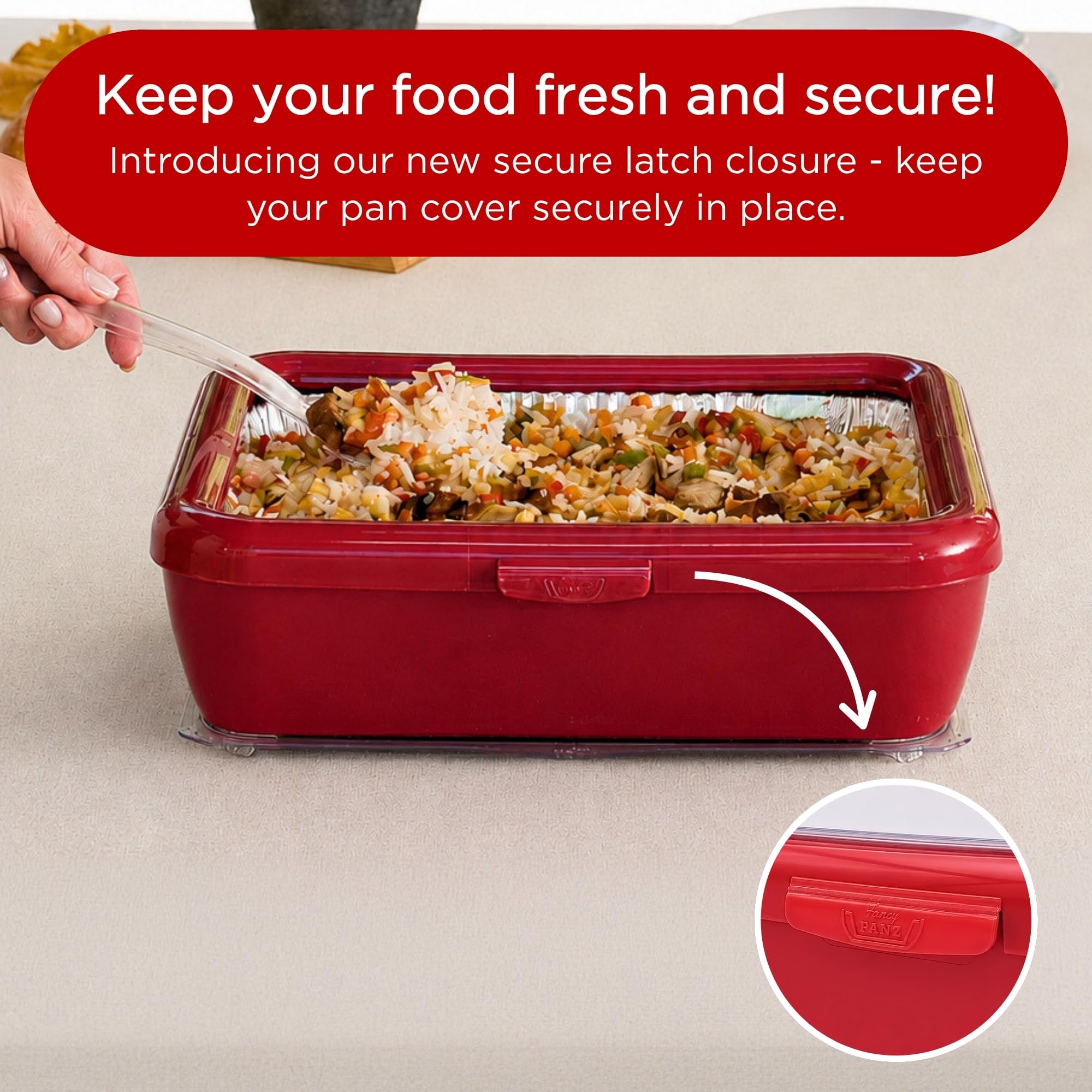 Fancy Panz avec barquette aluminium insérée montrant stabilité et présentation