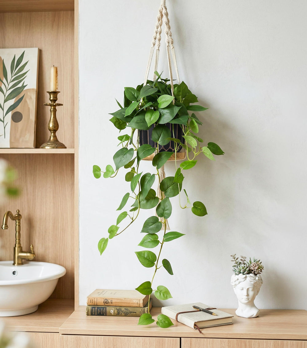 FancyPlus pothos sur étagère salle de bain résiste à l'humidité ambiante