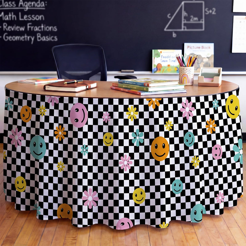 Fanfanwin jupe de table vue avant montrant couverture complète et design attractif