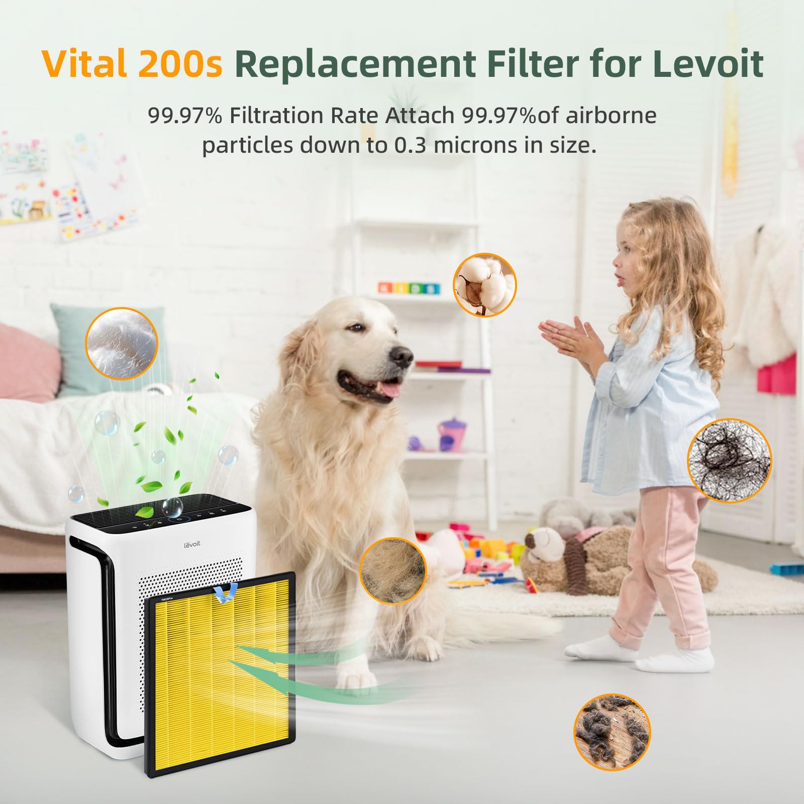 Fanulter couche de charbon actif Vital 200S réduisant odeurs et composés chimiques