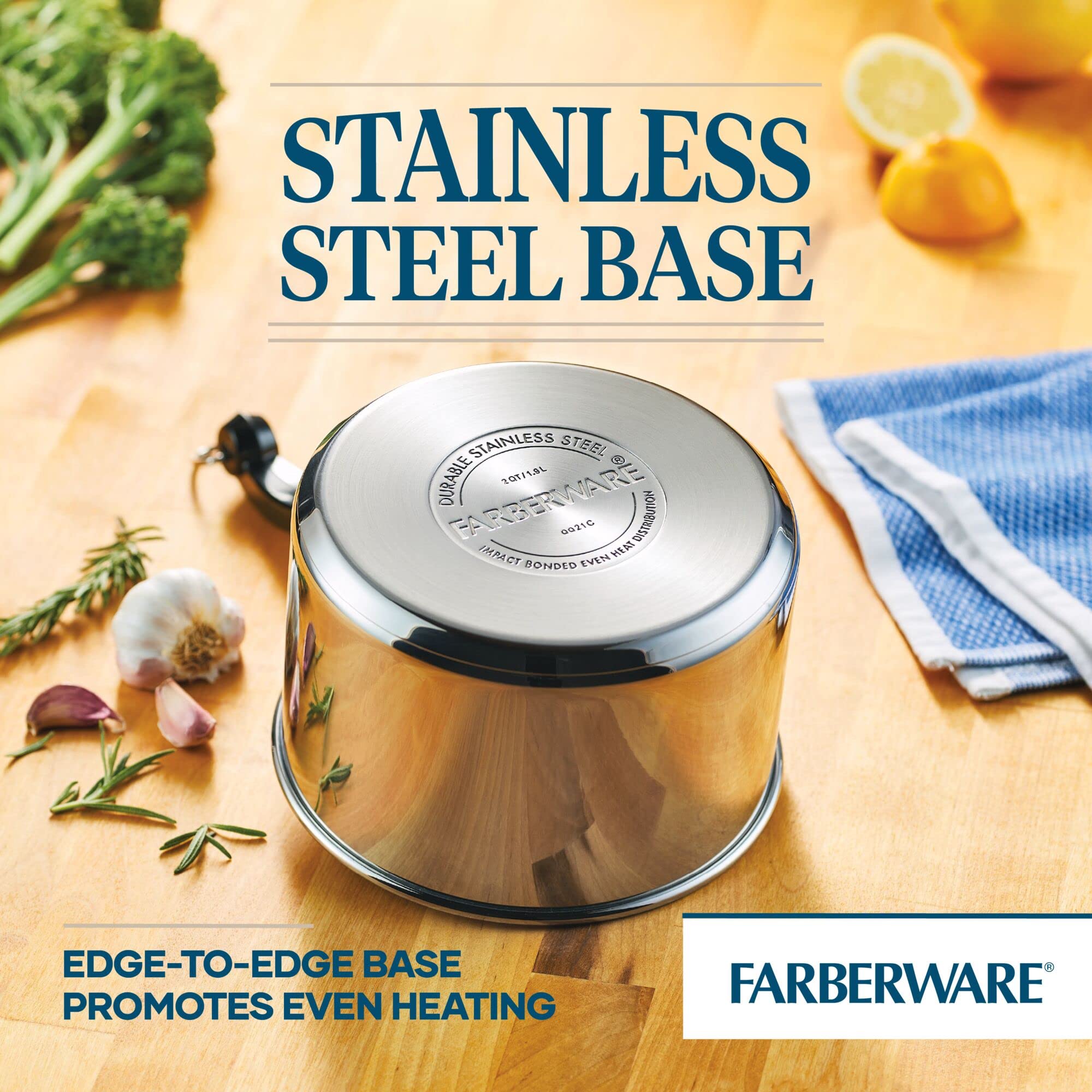 Farberware coupe de la base montrant noyau aluminium pour diffusion