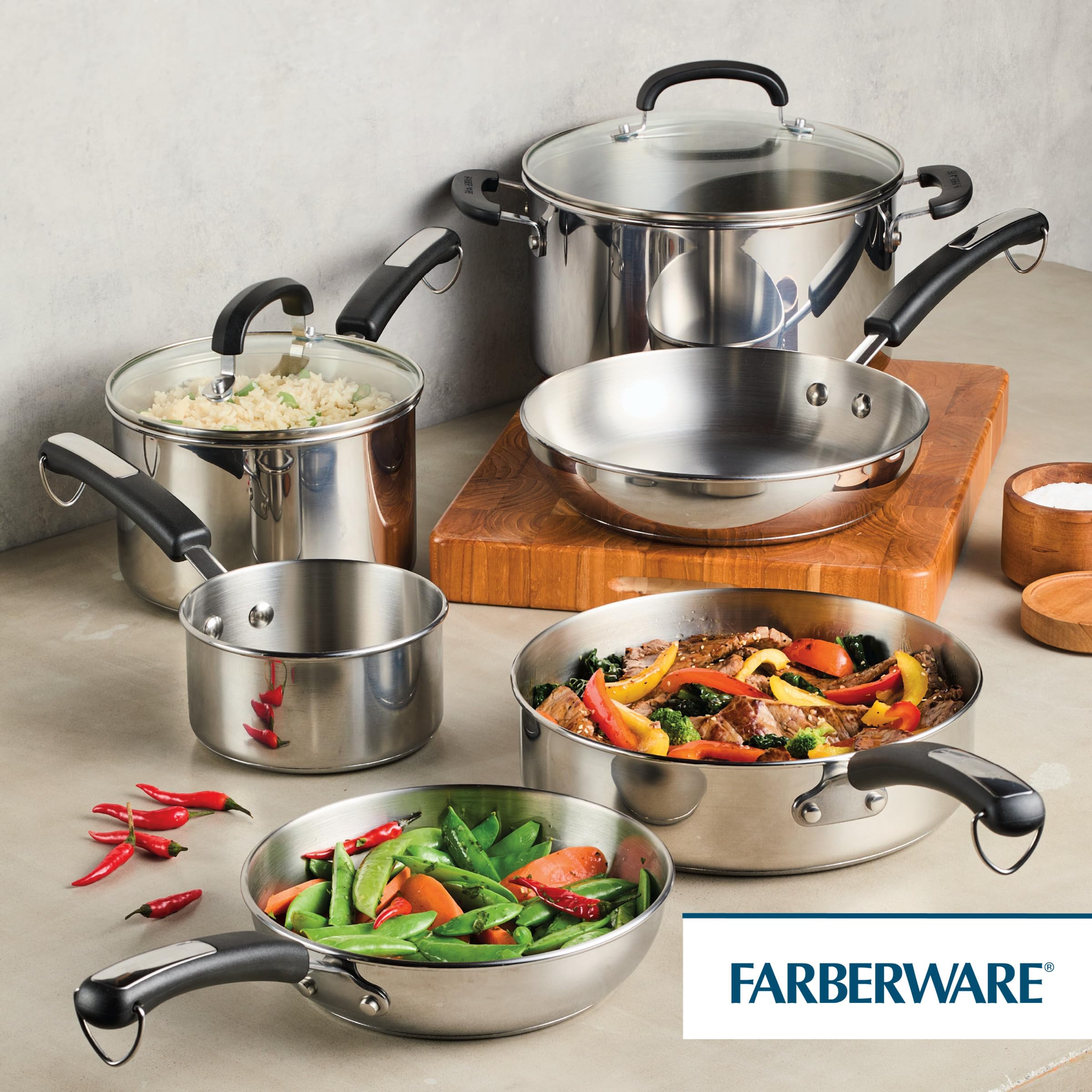 Farberware Brilliance utilisé sur plaque à induction pour cuisson précise