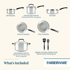 Farberware Brilliance poignée rivetée sûre offrant une prise confortable