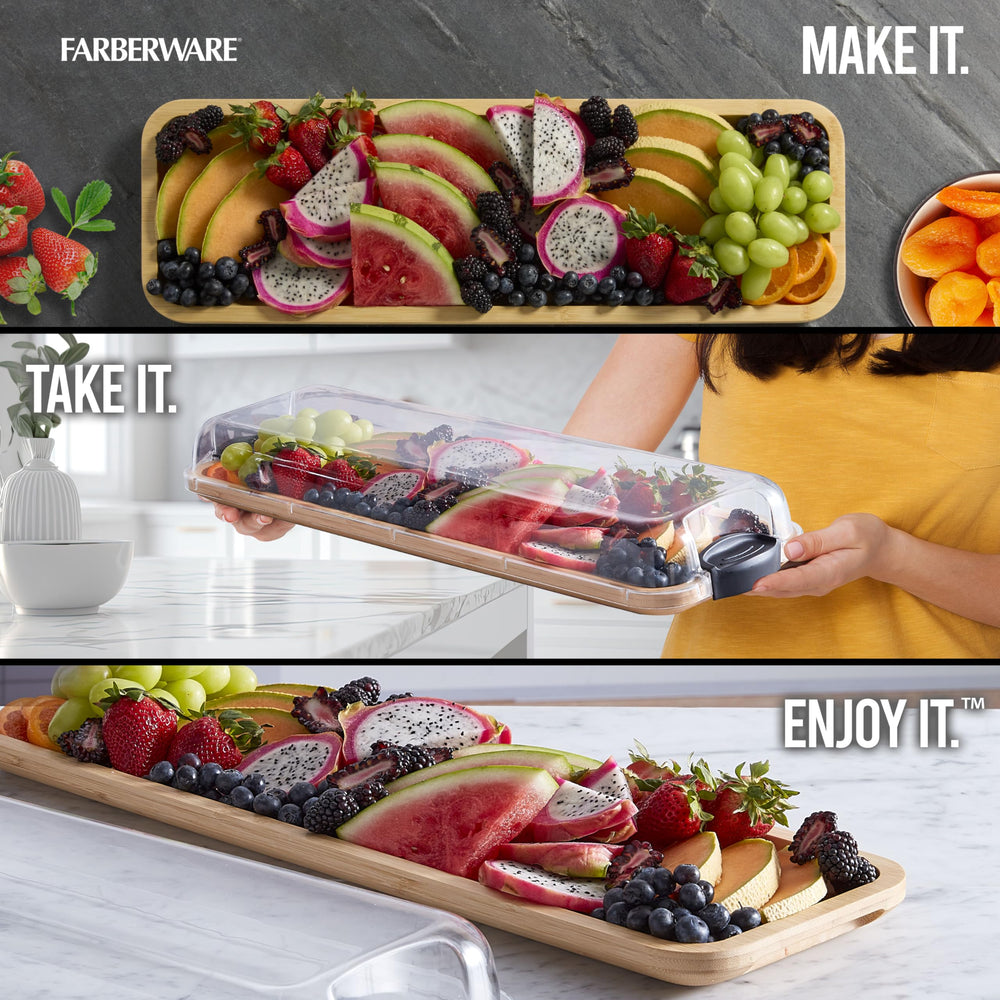 Farberware couvercle transparent verrouillable gardant la fraîcheur en déplacement