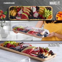 Farberware couvercle transparent verrouillable gardant la fraîcheur en déplacement