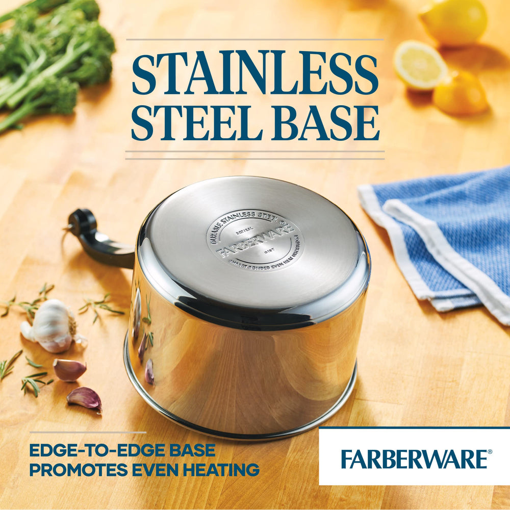 Farberware casserole en action avec sauce, idéale pour mijotés rapides