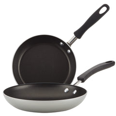 Farberware Cookstart vue avant du lot de deux poêles, présentation élégante et gain de place