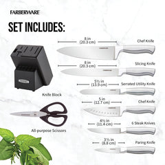 Farberware couteau chef en usage slice pour préparation rapide et sûre