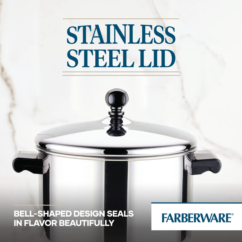 Farberware comparaison d'échelle montrant capacité 4 Qt et portion familiale pratique