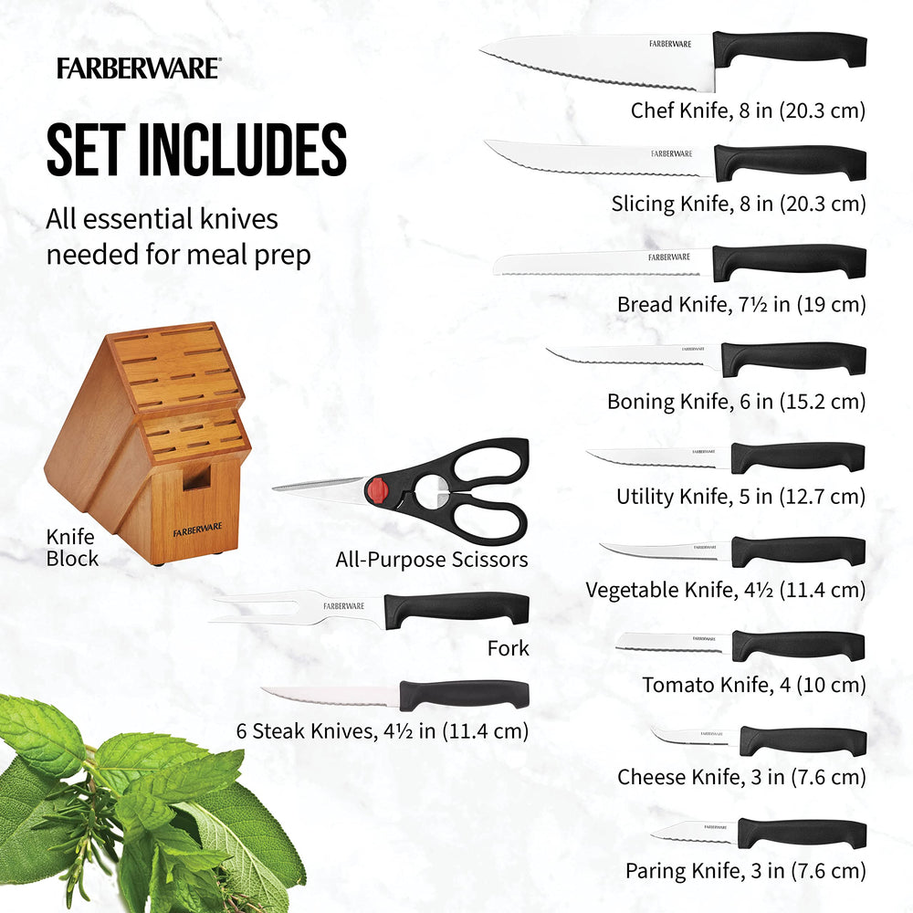 Farberware couteaux en usage pendant préparation rapides et sûres