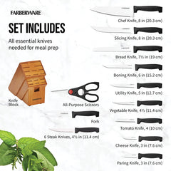 Farberware couteaux en usage pendant préparation rapides et sûres