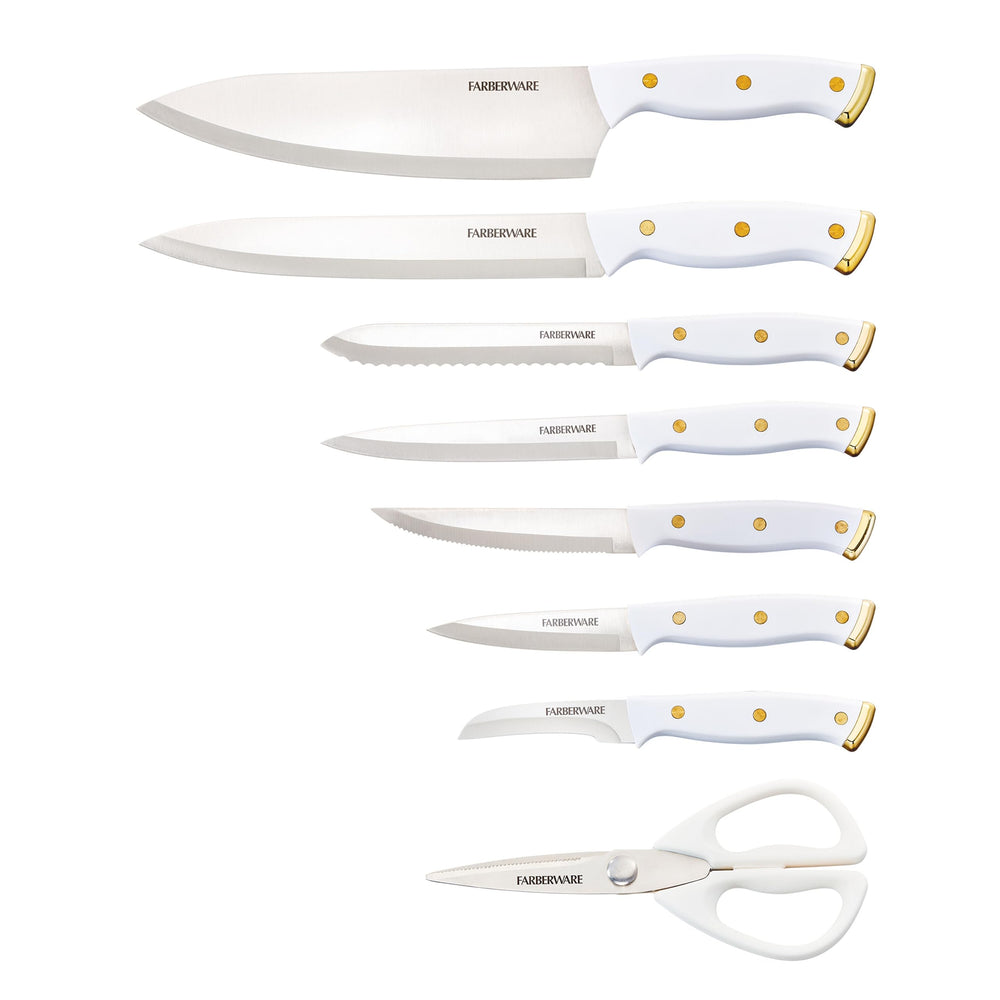 Farberware gros plan lame en acier haute teneur en carbone, coupe durable