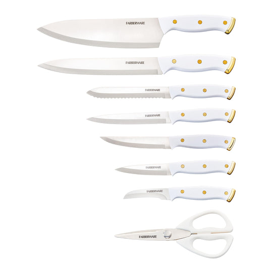 Farberware gros plan lame en acier haute teneur en carbone, coupe durable