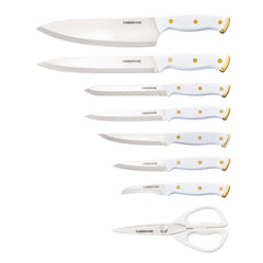 Farberware gros plan lame en acier haute teneur en carbone, coupe durable