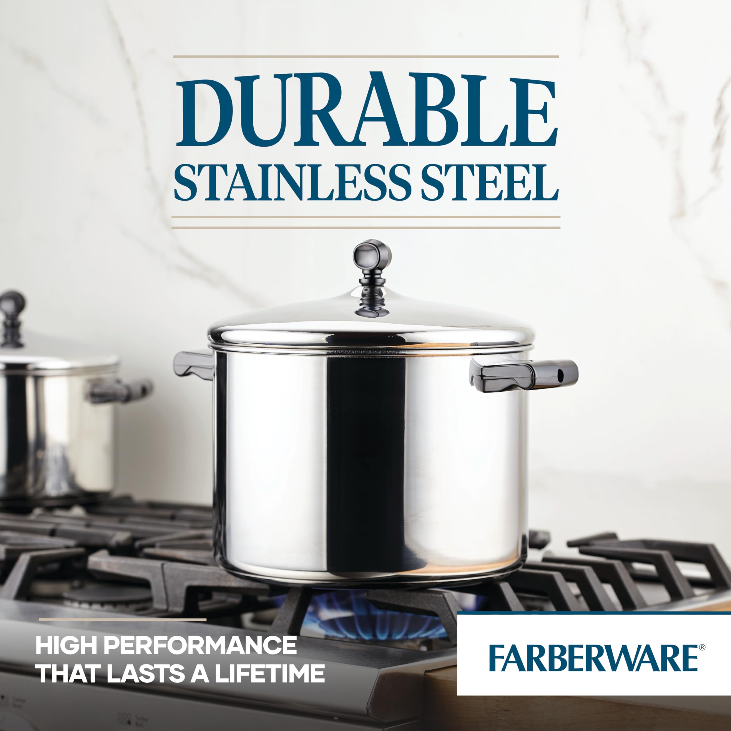 Farberware comparaison taille montrant échelle, idéal pour repas de groupe