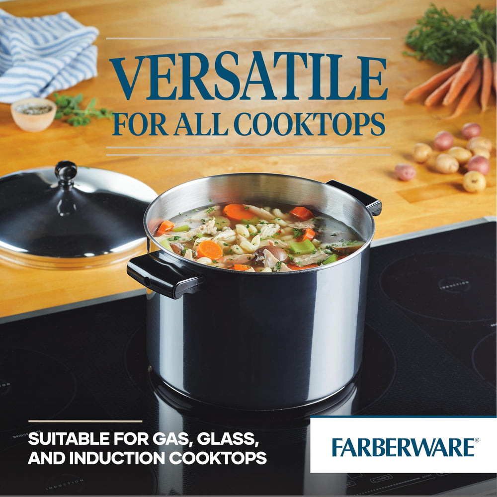Farberware marmite en usage avec soupe, cuisson homogène pour familles