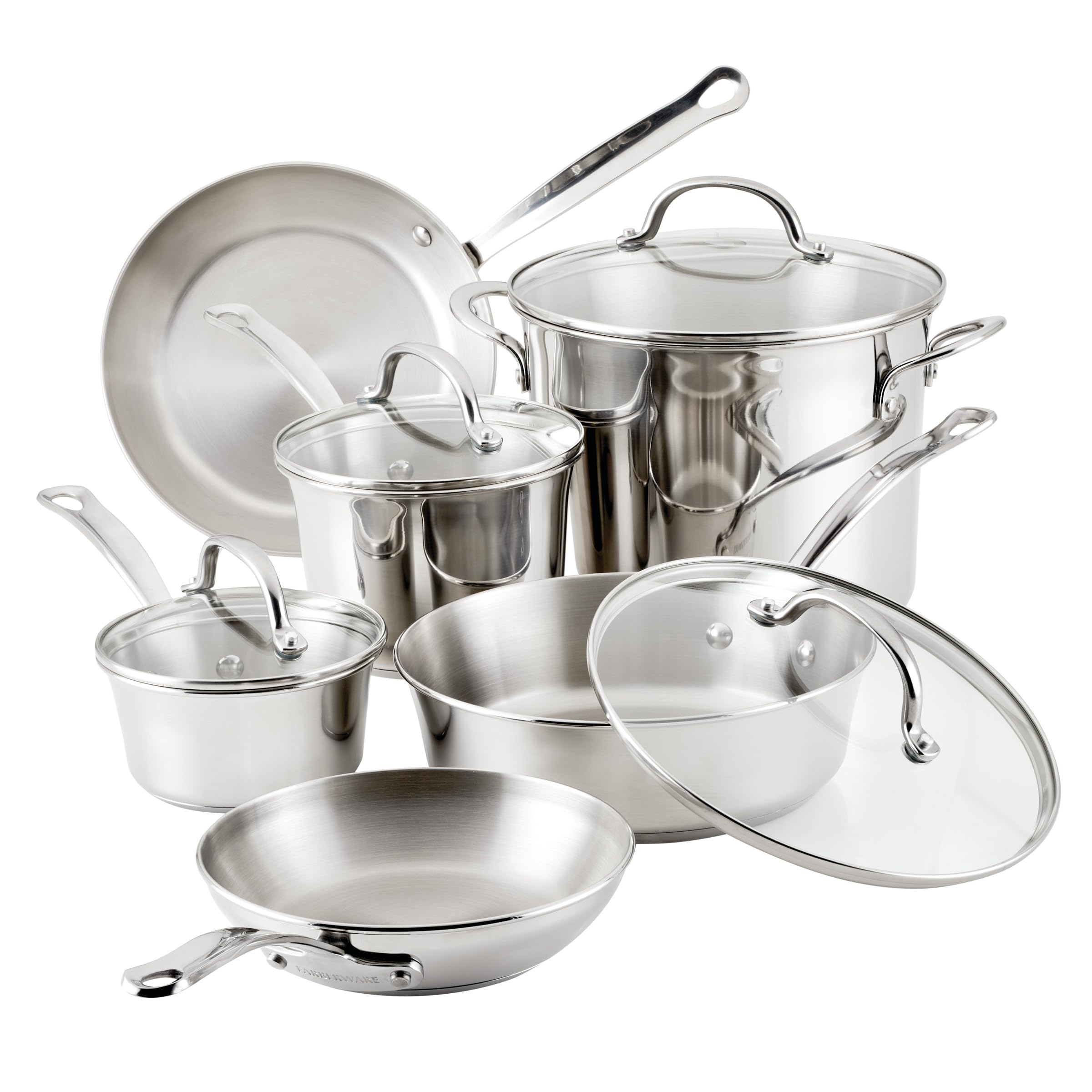 Farberware vue d’ensemble du set 10 pièces présentant finition et robustesse