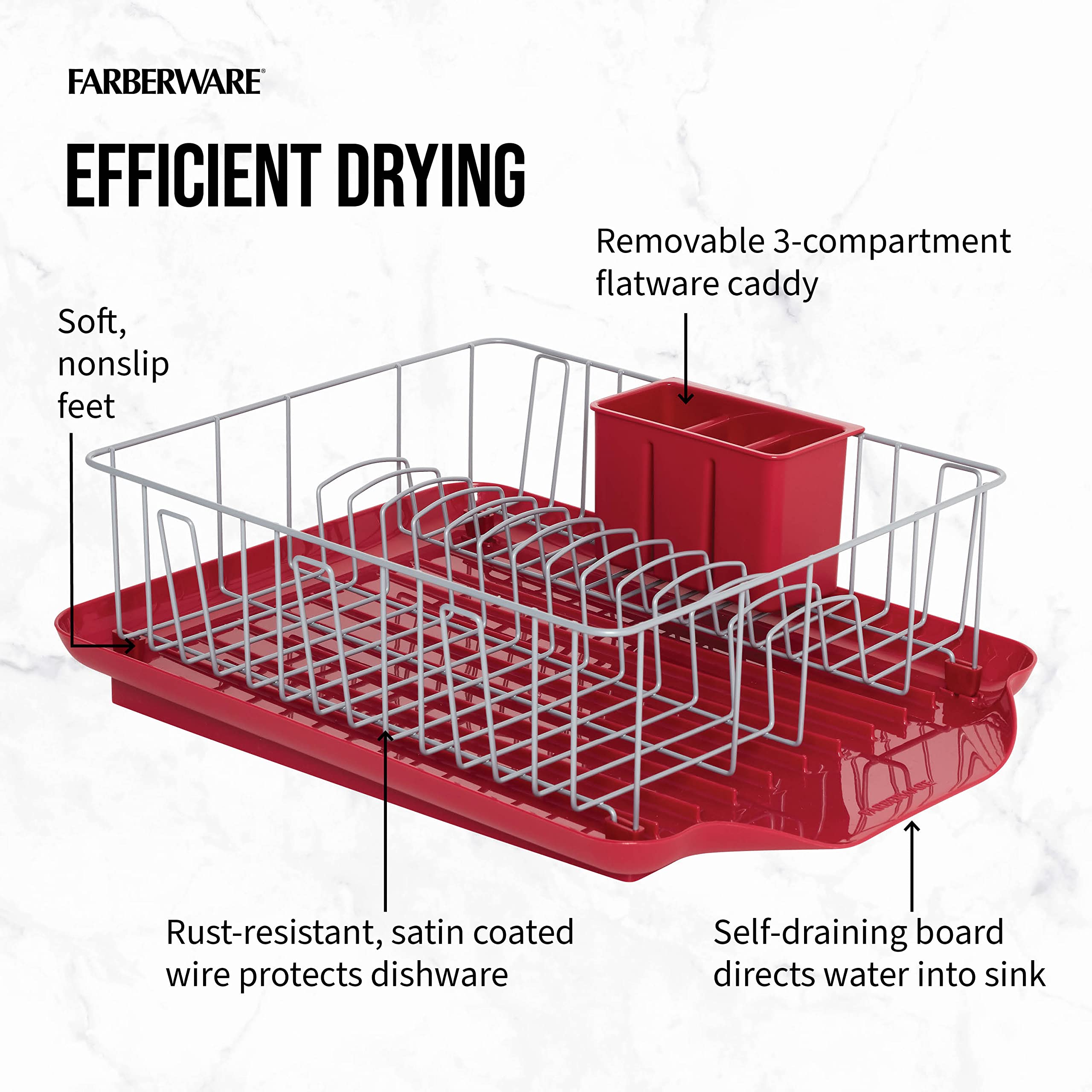 Farberware mise en scène cuisine rouge élégante optimisant espace