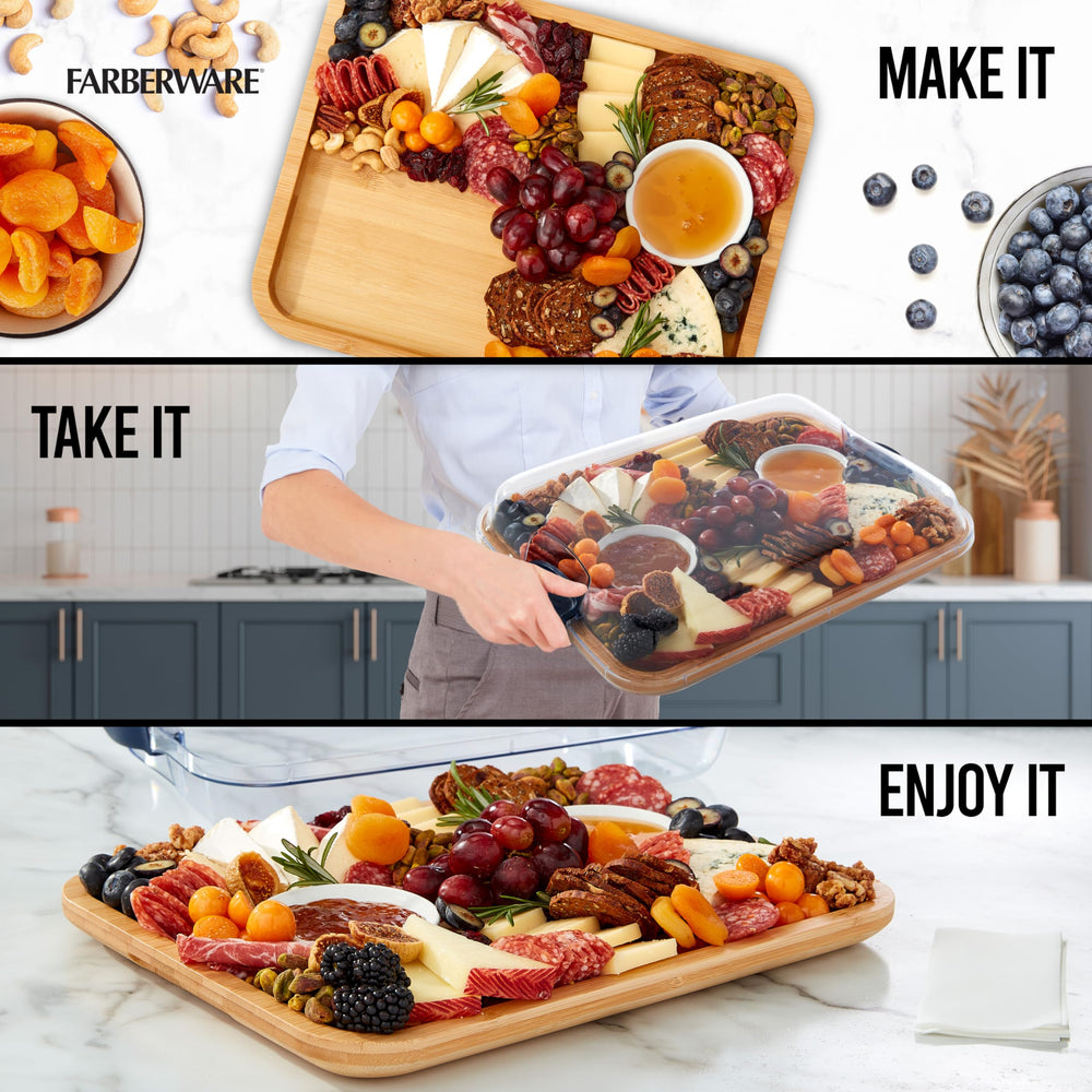 Farberware planche bambou face découpe illustrant surface résistante pour préparer