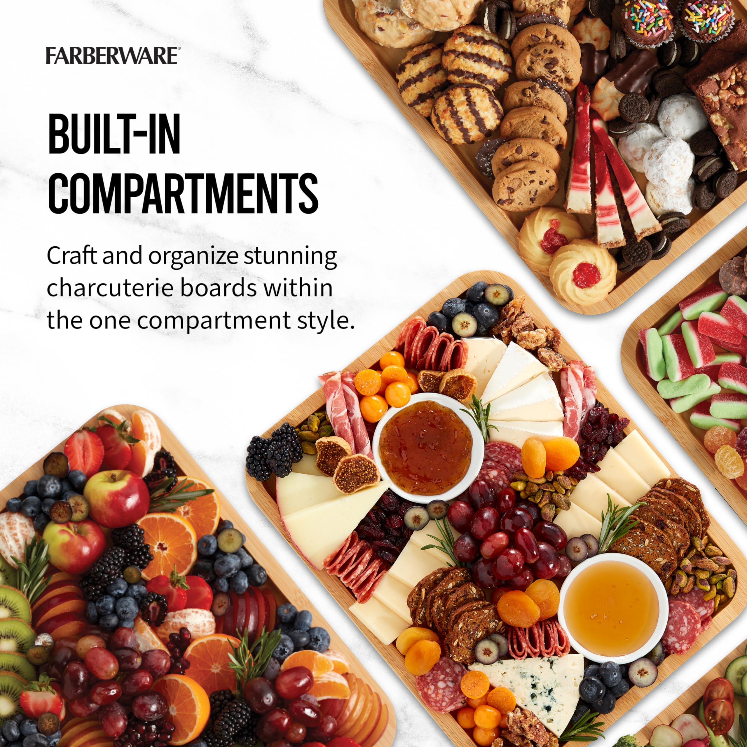 Farberware poignées encastrées facilitant le transport stable du plateau