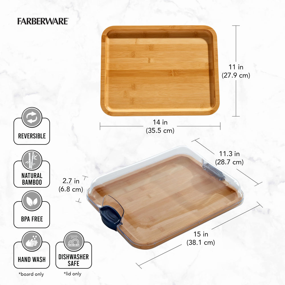 Farberware rebord surélevé gros plan empêchant glissement des ingrédients